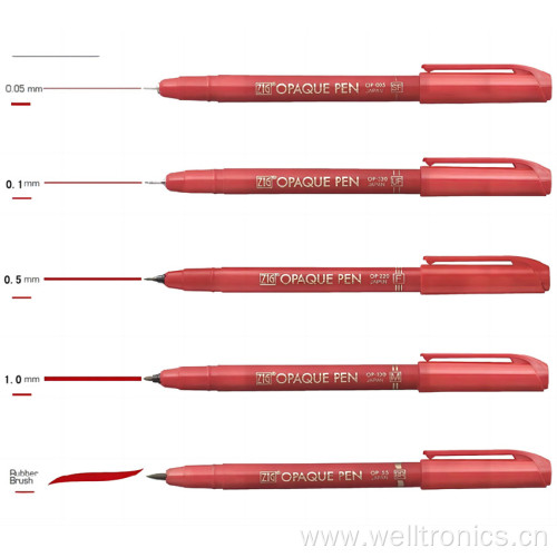 Waterproof ZIG Film Oqaque Pen Red